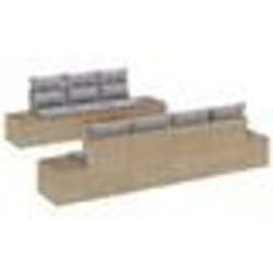 vidaXL Ensemble de canapé de jardin 8 pièces avec coussins en poly rotin beige et acacia