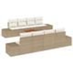 vidaXL Ensemble de canapé de jardin de 9 pièces en poly rotin beige acacia