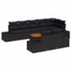 vidaXL Canapé de jardin 9 pièces avec coussins en poly rotin noir acacia