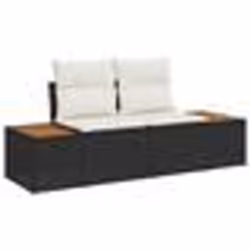 vidaXL Ensemble de canapé de jardin 6 pièces avec coussins noir poly rotin acacia