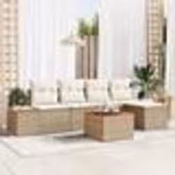 vidaXL Ensemble de canapé de jardin 6 pièces avec coussins Beige Poly Rotin Acacia