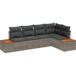 Vidaxl - Ensemble de canapé jardin 5 pièces avec coussins Gris Poly Rattan Acacia