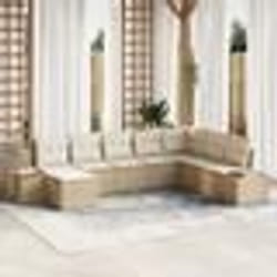 vidaXL Ensemble de canapé de jardin 8 pièces avec coussins Beige Poly Rattan Acacia