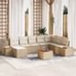 vidaXL 9 pièces canapé de jardin avec coussins Beige Rotin synthétique Acacia
