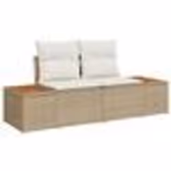 vidaXL Canapé de jardin 7 pièces avec coussins Beige Poly Rattan