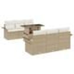vidaXL Ensemble de salon de jardin 7 pièces avec coussins beige en poly rotin
