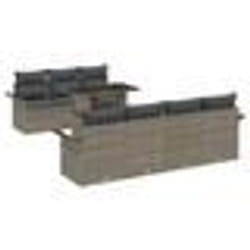 vidaXL Set de jardin 8 pièces avec coussins gris en polyrotin