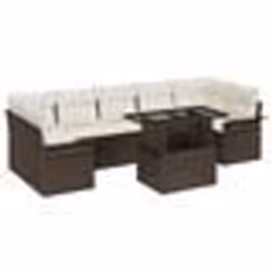 vidaXL 8 pièces de canapé de jardin avec coussins en poly rattan marron