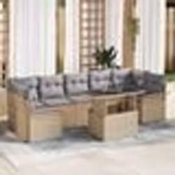 vidaXL Canapé de jardin 8 pièces avec coussins Beige en poly rattan