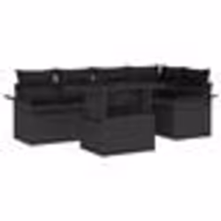 vidaXL Ensemble de canapé de jardin 6 pièces en poly rotin noir