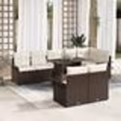 vidaXL Ensemble de Canapé de Jardin 9 Pièces avec Coussins Marron Poly Rattan