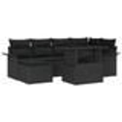 vidaXL Ensemble de canapé jardin 7 pièces avec coussins en rotin synthétique noir