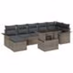 vidaXL Ensemble de canapé de jardin 8 pièces avec coussins en rattan gris