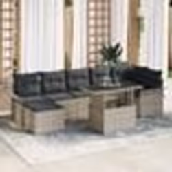 vidaXL Ensemble de canapé de jardin de 8 pièces avec coussins en rattan poly léger