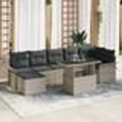 vidaXL Ensemble de canapé de jardin de 8 pièces avec coussins en rattan poly léger