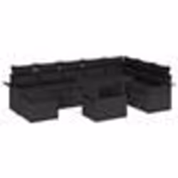 vidaXL Ensemble de canapé jardin 9 pièces avec coussins en rattan noir poly
