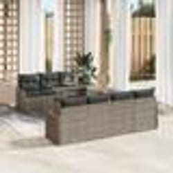 vidaXL Ensemble de 8 pièces de canapés de jardin avec coussins gris en rattan poly