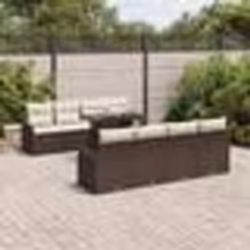 Ensemble de Canapé de Jardin 9 Pièces avec Coussins Marron Poly Rattan vidaXL
