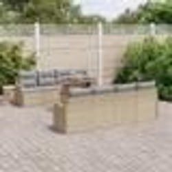 Ensemble de canapé de jardin 9 pièces avec coussins en rotin poly beige