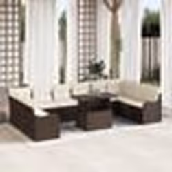 Ensemble de Sofa de Jardin vidaXL 11 pièces avec Coussins Marron Poly Rattan