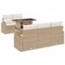 vidaXL Ensemble de canapé de jardin 6 pièces avec coussins en poly rattan beige