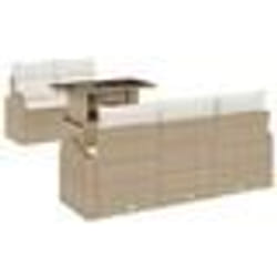 vidaXL Ensemble de canapé de jardin 6 pièces avec coussins en poly rattan beige
