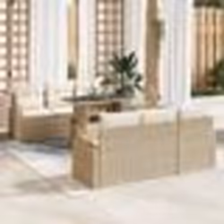 vidaXL Canapé de jardin 7 pièces avec coussins - Poly rattan beige