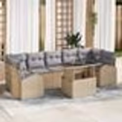 vidaXL Ensemble de canapé de jardin 8 pièces avec coussins Beige Poly Rattan