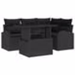 vidaXL 5 pièces ensemble de canapé de jardin avec coussins noir poly rotin