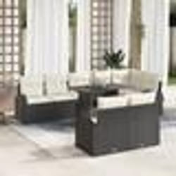 vidaXL Ensemble de canapé de jardin 9 pièces avec coussins noirs en rattan synthétique