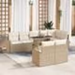 vidaXL Set de jardin 9 pièces avec des coussins en poly rotin beige
