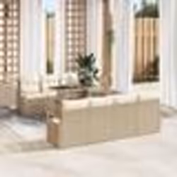 vidaXL Canapé de Jardin 8 Pièces avec Coussins Beige en Rattan Synthétique