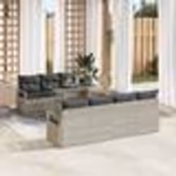 vidaXL Ensemble de Jardin 8 Pièces avec Coussins Gris Clair en Rattan Synthétique