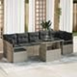 vidaXL Ensemble de canapés de jardin 8 pièces avec coussins gris clair en poly rotin