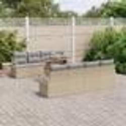 vidaXL Ensemble de jardin 9 pièces avec coussins beige en polyrotin