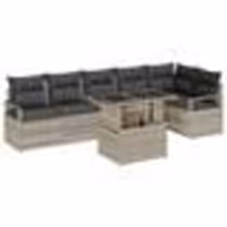 vidaXL 7 pièces de canapés de jardin avec des coussins gris clair en poly rotin