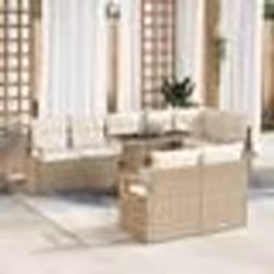 vidaXL Set de Canapé de Jardin 9 pièces avec coussins beiges en poly rattan