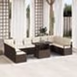 vidaXL Ensemble de jardin 11 pièces avec coussins marron en poly rotin