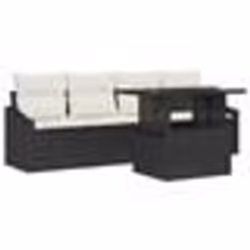 vidaXL Ensemble de mobilier de jardin 5 places avec coussins en rotin noir