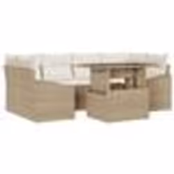 vidaXL Ensemble de canapés de jardin 7 pièces avec coussins beige en poly rattan