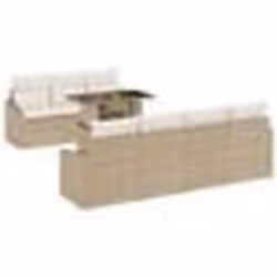 vidaXL Canapé de jardin 8 pièces avec coussins beige en polyrotin
