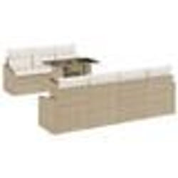 vidaXL Canapé de jardin 8 pièces avec coussins beige en polyrotin