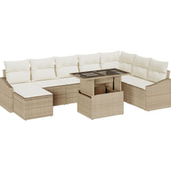 Vidaxl - Ensemble de canapés de jardin 9 pièces avec coussins Beige Poly Rattan