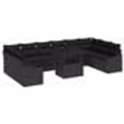 vidaXL Ensemble de canapé de jardin 11 pièces avec des coussins en poly rotin noir