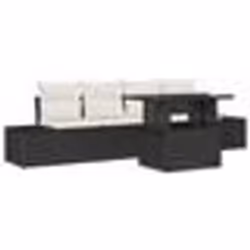 vidaXL Ensemble de canapé de jardin 5 pièces avec coussins en polyrotin noir