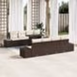 vidaXL Ensemble de salon de jardin 9 pièces en poly rotin marron avec coussins