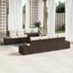 vidaXL Ensemble de salon de jardin 9 pièces en poly rotin marron avec coussins