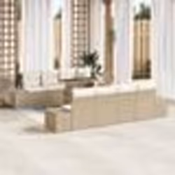 vidaXL Canapé de Jardin 9 Pièces avec Coussins Beige en Rattan Synthétique