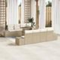vidaXL Canapé de Jardin 9 Pièces avec Coussins Beige en Rattan Synthétique