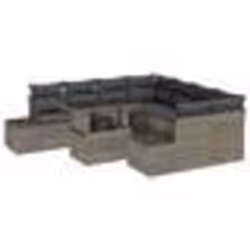 vidaXL Canapé de jardin 9 pièces avec coussins gris en poly rotin